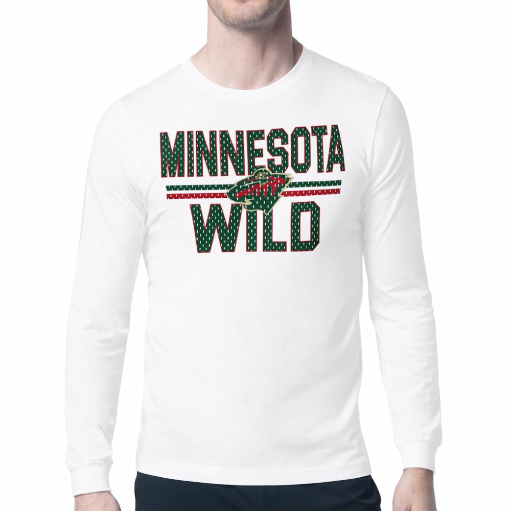 Minnesota Wild Starter Mesh Look Team Name Long Sleeve T-Shirt - White T-shirts