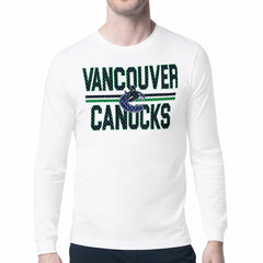Vancouver Canucks Starter Mesh Look Team Name Long Sleeve T-Shirt - White T-shirts