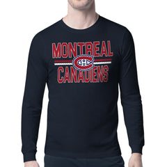 Montreal Canadiens Starter Mesh Look Team Name Long Sleeve T-Shirt - Navy T-shirts