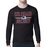 Colorado Avalanche Starter Mesh Look Team Name Long Sleeve T-Shirt - Black T-shirts
