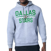 Dallas Stars Starter Mesh Look Team Name Logo Tri-Blend Pullover Hoodie - Heather Gray Hoodies