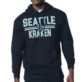 Seattle Kraken Starter Mesh Look Team Name Logo Tri-Blend Pullover Hoodie - Deep Sea Blue Hoodies