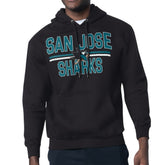 San Jose Sharks Starter Mesh Look Team Name Logo Tri-Blend Pullover Hoodie - Black Hoodies