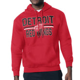 Detroit Red Wings Starter Mesh Look Team Name Logo Tri-Blend Pullover Hoodie - Red Hoodies
