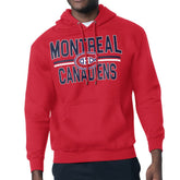 Montreal Canadiens Starter Mesh Look Team Name Logo Tri-Blend Pullover Hoodie - Red Hoodies