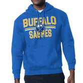 Buffalo Sabres Starter Mesh Look Team Name Logo Tri-Blend Pullover Hoodie - Royal Hoodies