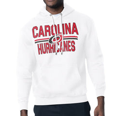 Carolina Hurricanes Starter Mesh Look Team Name Logo Tri-Blend Pullover Hoodie - White Hoodies