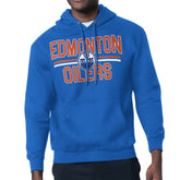 Edmonton Oilers Starter Mesh Look Team Name Logo Tri-Blend Pullover Hoodie - Royal Hoodies