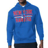 New York Rangers Starter Mesh Look Team Name Logo Tri-Blend Pullover Hoodie - Blue Hoodies