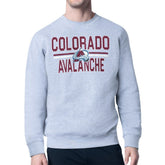 Colorado Avalanche Starter Mesh Look Team Name Logo Pullover Sweatshirt - Heather Gray Sweatshirts