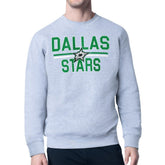 Dallas Stars Starter Mesh Look Team Name Logo Pullover Sweatshirt - Heather Gray Sweatshirts
