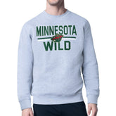 Minnesota Wild Starter Mesh Look Team Name Logo Pullover Sweatshirt - Heather Gray Sweatshirts