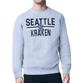 Seattle Kraken Starter Mesh Look Team Name Logo Pullover Sweatshirt - Heather Gray Sweatshirts