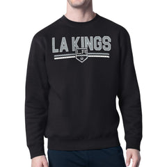 Los Angeles Kings Starter Mesh Look Team Name Logo Pullover Sweatshirt - Black Sweatshirts