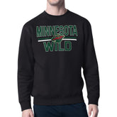 Minnesota Wild Starter Mesh Look Team Name Logo Pullover Sweatshirt - Black Sweatshirts