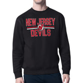 New Jersey Devils Starter Mesh Look Team Name Logo Pullover Sweatshirt - Black Sweatshirts