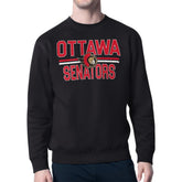 Ottawa Senators Starter Mesh Look Team Name Logo Pullover Sweatshirt - Black Sweatshirts