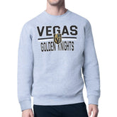 Vegas Golden Knights Starter Mesh Look Team Name Logo Pullover Sweatshirt - Heather Gray Sweatshirts