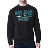 San Jose Sharks Starter Mesh Look Team Name Logo Pullover Sweatshirt - Black Sweatshirts