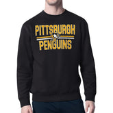 Pittsburgh Penguins Starter Mesh Look Team Name Logo Pullover Sweatshirt - Black Sweatshirts