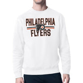 Philadelphia Flyers Starter Mesh Look Team Name Logo Pullover Sweatshirt - White Sweatshirts