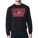Carolina Hurricanes Starter Mesh Look Team Name Logo Pullover Sweatshirt - Black Sweatshirts
