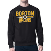 Boston Bruins Starter Mesh Look Team Name Logo Pullover Sweatshirt - Black Sweatshirts