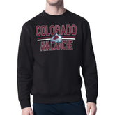 Colorado Avalanche Starter Mesh Look Team Name Logo Pullover Sweatshirt - Black Sweatshirts
