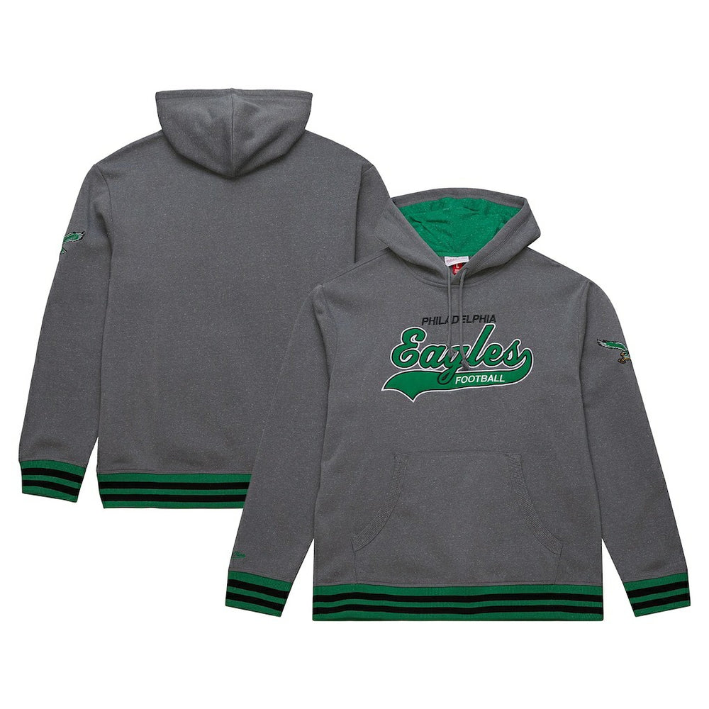 Philadelphia Eagles Vintage Logo Snow Washed Fleece Pullover Hoodie - Heather Gray for sale