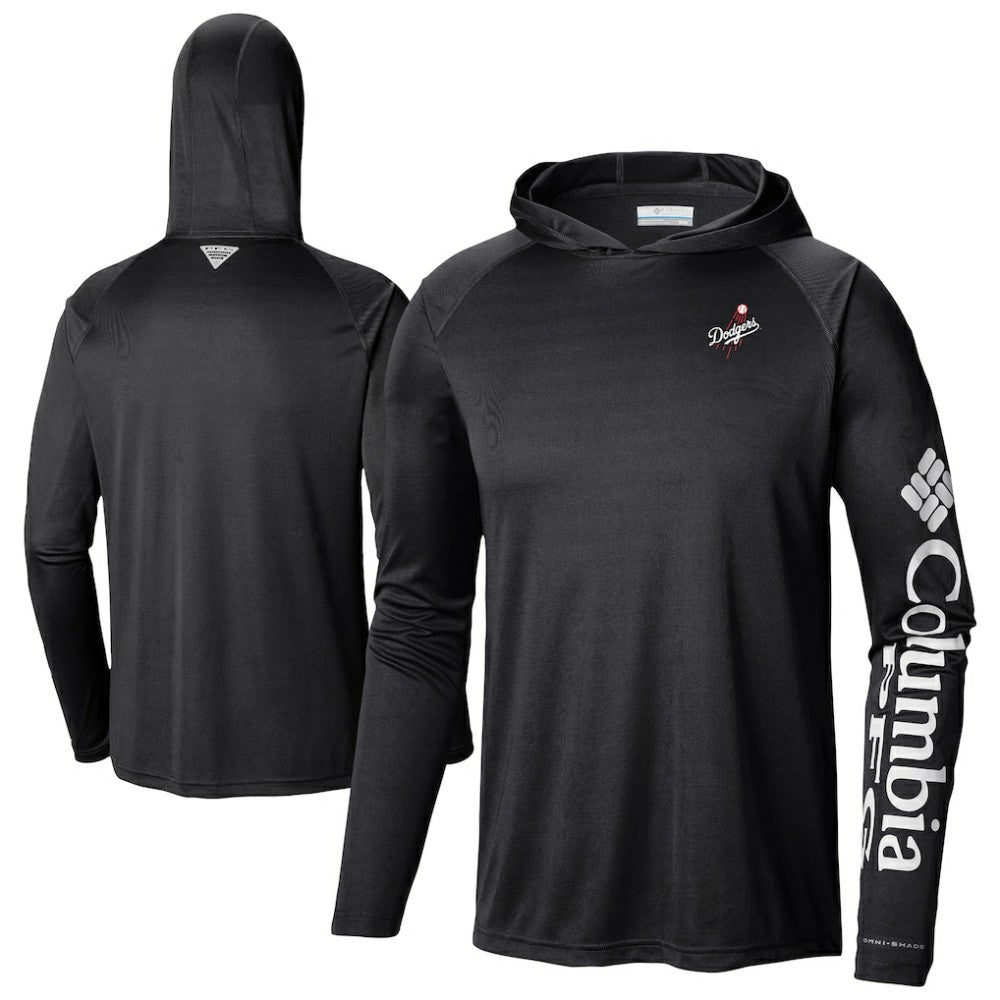 Los Angeles Dodgers Omni-Wick Terminal Tackle Raglan Long Sleeve Hoodie T-Shirt Black