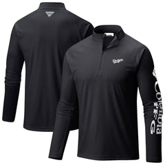Los Angeles Dodgers Terminal Tackle Raglan Omni-Shade Quarter-Zip Pullover Top Black