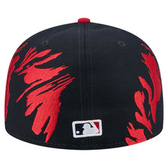 Atlanta Braves Retro Pattern 59FIFTY Fitted Hat Navy/Red