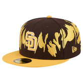 San Diego Padres Retro Pattern 59FIFTY Fitted Hat Brown/Gold