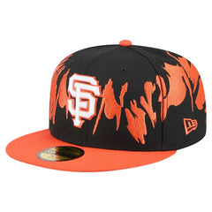San Francisco Giants Retro Pattern 59FIFTY Fitted Hat Black/Orange