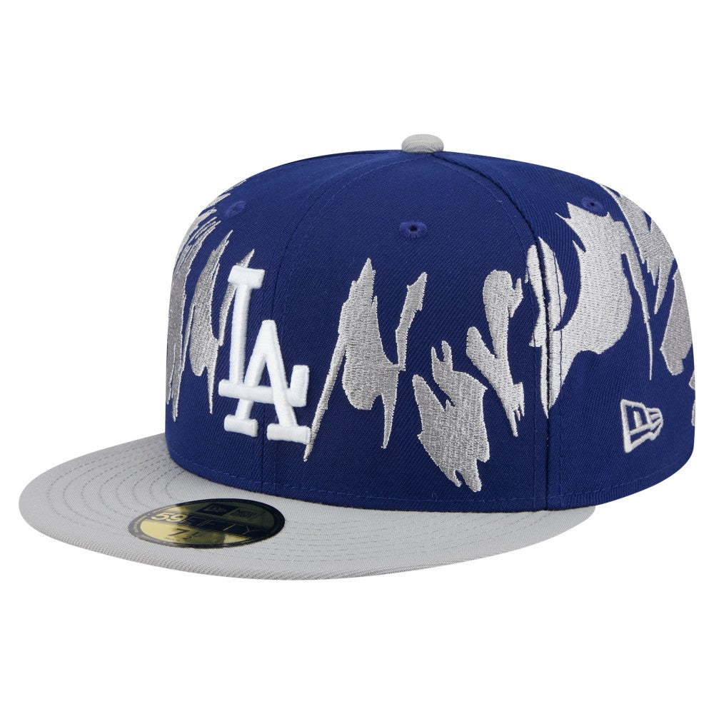 Los Angeles Dodgers Retro Pattern 59FIFTY Fitted Hat Navy/Gray