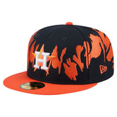 Houston Astros Retro Pattern 59FIFTY Fitted Hat Navy/Orange