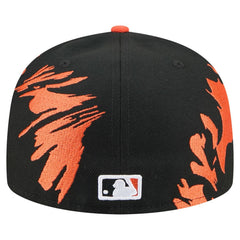 Baltimore Orioles Retro Pattern 59FIFTY Fitted Hat Black/Orange