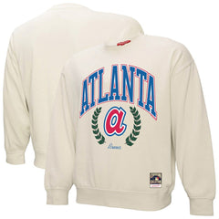 Atlanta Braves Women's Cooperstown Collection Laurel Pullover Sweatshirt Cream