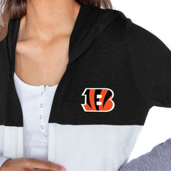 Cincinnati Bengals Gameday Couture Women's Tri-Blend Color Block Lightweight Cardigan Hoodie - Black online
