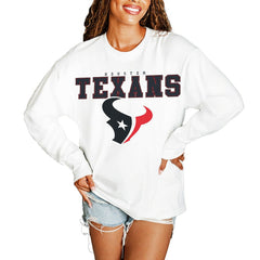 Houston Texans Gameday Couture Women's Big Goals Oversized Long Sleeve T-Shirt - White discount