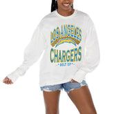 Los Angeles Chargers Gameday Couture Women's Time Out Oversized Long Sleeve T-Shirt - White discount