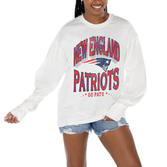New England Patriots Gameday Couture Women's Time Out Oversized Long Sleeve T-Shirt - White outlet