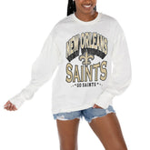 New Orleans Saints Gameday Couture Women's Time Out Oversized Long Sleeve T-Shirt - White discount