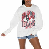 Houston Texans Gameday Couture Women's Time Out Oversized Long Sleeve T-Shirt - White cheap