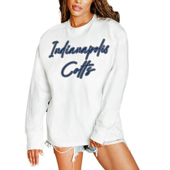Indianapolis Colts Gameday Couture Women's Classic Comeback Oversized Long Sleeve T-Shirt - White discount