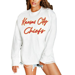Kansas City Chiefs Gameday Couture Women's Classic Comeback Oversized Long Sleeve T-Shirt - White discount