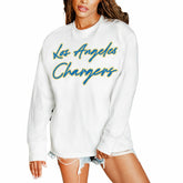 Los Angeles Chargers Gameday Couture Women's Classic Comeback Oversized Long Sleeve T-Shirt - White sale