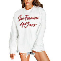 San Francisco 49ers Gameday Couture Women's Classic Comeback Oversized Long Sleeve T-Shirt - White for sale