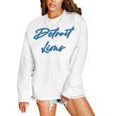 Detroit Lions Gameday Couture Women's Classic Comeback Oversized Long Sleeve T-Shirt - White cheap