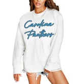 Carolina Panthers Gameday Couture Women's Classic Comeback Oversized Long Sleeve T-Shirt - White online
